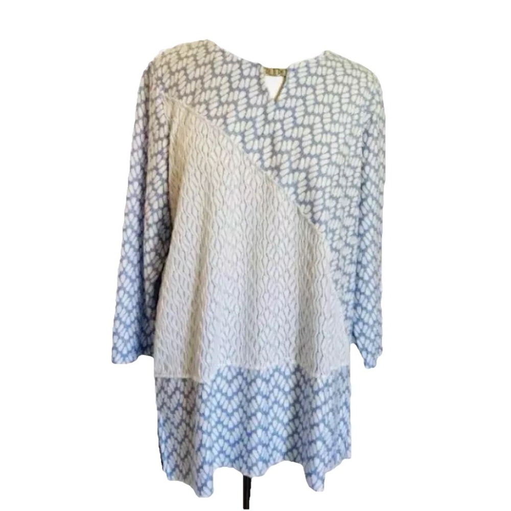 Alfred Dunner Shirt Blue sz M CottageCore long sleeve